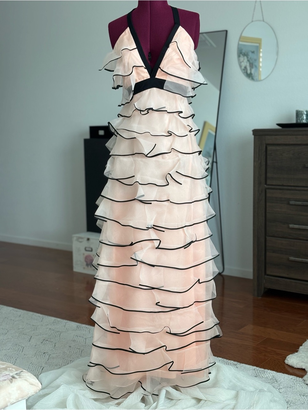 NWT LOTTIE PETAL Sachin + Babi exclusive NM Silk ORGANZA Gown SZ 0 XS $795 MSRP